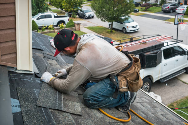 Professional Roof Leak Repair technician working in Bloomington, IL